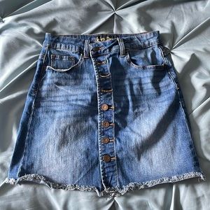 Denim Button Down Mini Skirt